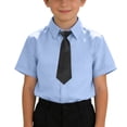 thumbnail image 5 of Scyoekwg 5 Pack Boys Short Sleeve Dress Shirt Summer Fashion Button Lapel School Uniform Shirts with Neck Ties (Blue,4 Years), 5 of 7