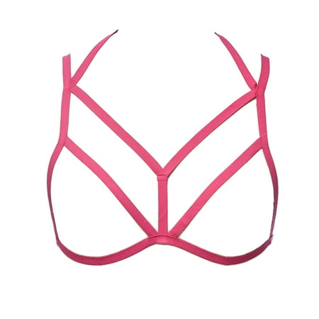 

Toma Cupless Bra Sexy Gallus Valentine Present Premium Material Strappy Wire Free Romantic Air Underwear Passion Women Harness Bras Rose Red