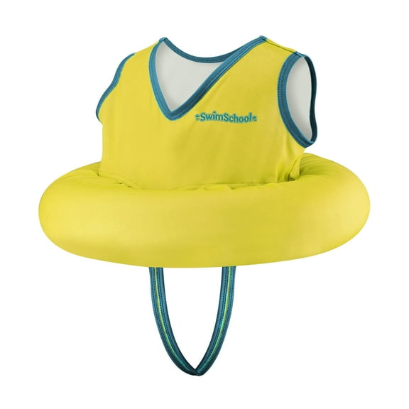 SwimSchool Deluxe Swim Training Vest for Children with Adjustable Safety Strap, Ages 2-4, 33lb, Yellow