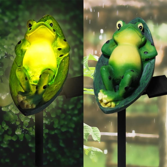Solar Frog Garden Light - Cute Frog Stake Lights for Walkway, Yard, Lawn & Landscape Lighting