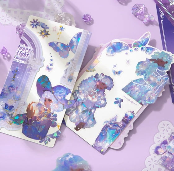 6-pack - Sticker Pack, Sanctuary of Light Series, Seashell Light Theme, DIY Journaling Material, Decorative Stickers