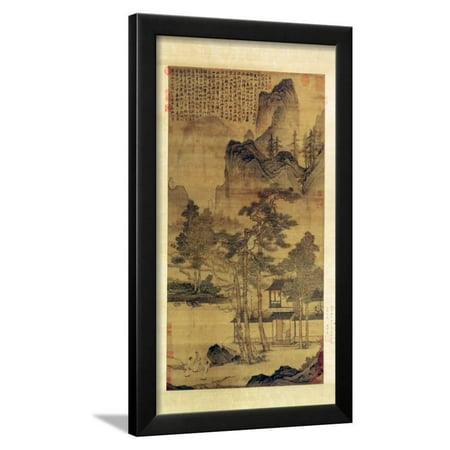 Scenes of Hermits' Long Days in the Quiet Mountains Asian Landscape Art Framed Print Wall Art By T'ang