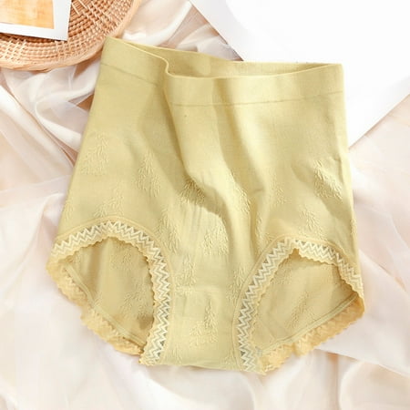 

Miayilima Panties For Women Underpants Solid Color Breathable Microfiber Briefs High Waist Ice Silk Seamless Panties For Women