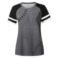 thumbnail image 3 of Womens Tops T-Shirts Raglan Baseball Round Neck Slim Patch Print Blouse Casual Trendy Shirts, 3 of 3