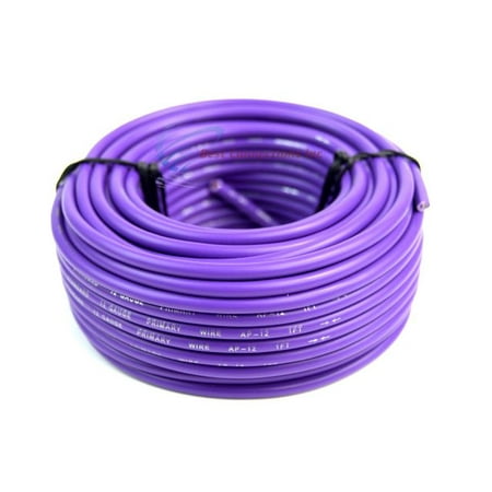 12 Gauge 50 Feet Purple Audiopipe Car Audio Home Remote Primary Cable Wire