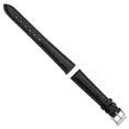thumbnail image 2 of 20mm Black Genuine Lizard Silver-tone Buckle Watch Band, 2 of 6