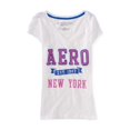 thumbnail image 1 of Aeropostale New York - Camiseta adornada para mujer, color blanco, grande Aeropostale  Camiseta adornada, 1 of 2