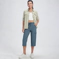 thumbnail image 5 of Cargo Capri Pants for Women Casual Summer Drawstring Elastic Waist Quick Dry Hiking Capris with Pockets, XL, 5 of 7