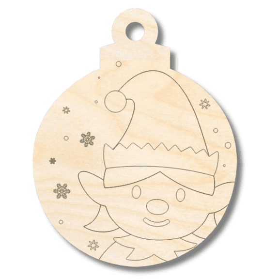 Unfinished Wood Etched Girl Elf Ornamet Shape 20" / 1/4"