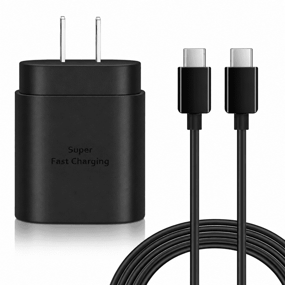 Fast Charger 25W USB C Super Fast Charging with 6.6FT Type C Charger Cable Cord for Motorola Moto G Play (2024) Super Fast Charging 25W PD Charger Kit - Black