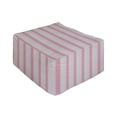 thumbnail image 1 of Stripes Rectangle Pouf, Geometrical Vertical Repetitive Retro Pink Lines Pattern on Gray Background, Under Desk Foot Stool for Living Room Office Ottoman with Cover, 25", Pale Taupe Pink, by Ambesonne, 1 of 4