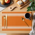 thumbnail image 2 of Fall Orange Stripes Placemats Set of 6 French Stripe Farmhouse Style Place Mats Table Mats Kitchen Dining Home Outdoor Party Table Decoration, 2 of 9