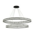 thumbnail image 7 of Indoor Ceiling Decorative Iron And Stainless Steel Monroe 48 Inch Led Oval Double Ring Pendant - Black, 7 of 7