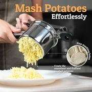 Prioritychef Large 15oz Potato Ricer, Heavy Duty Stainless Steel Ricer, Black
