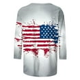 thumbnail image 4 of Items At 4Th of July Shirts for Women 3/4 Sleeve American Flag Shirt Usa Patriotic T-Shirt Stras And Striped Tops Tunic Crew Neck Blouses Flash of The Day, 4 of 5