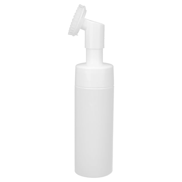 Botella de espuma para mousse con cepillo, botella de espuma limpiadora facial blanca con cepillo Botella de espuma limpiadora facial Tecnología de vanguardia