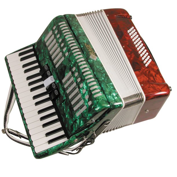 Mirage T5005TC Piano Key Accordion In TriColor Mexican FlagStyle Finish With Hard Carrying