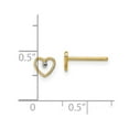 thumbnail image 2 of 5mm 10k With Rhodium Sparkle-Cut Love Heart Post Earrings 5x5mm Wide Stud Earring for Women, 2 of 2