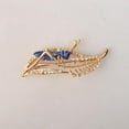 thumbnail image 3 of Chic Crystal Rhinestone Leaf Saltamontes Locust Pin Broche - Azul Sunnimix Broche de saltamontes, 3 of 8