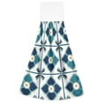 thumbnail image 7 of Yayeee Kitchen Hanging Hand Towels Set of 2 with Loop Bathroom Absorbent Tie Towel, Blue Mosaic Pattern, 7 of 7