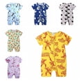 thumbnail image 2 of Pelele de verano para niñas pequeñas, ropa de animales de manga corta para recién nacidos, peleles para niños pequeños, mono de algodón con cremallera, trajes infantiles 9M Gao Jinjia LED, 2 of 2