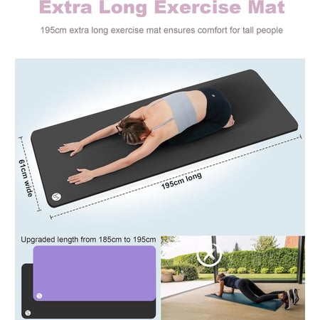 YOGA Yoga Mat Thick 1 inch Exercise Mat 76.7"x24" Workout Mats for Home Gym, Non-slip Yoga Mat for Women Men, with Carrying Yoga Bag