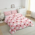 thumbnail image 3 of Manfei Cartoon Xmas Snowman Queen Comforter Set,Merry Christmas Bedding Sets,Pink White Red Bedding Comforter Set For Teens,Ultra Soft Home Decor Reversible,3 Pieces, 3 of 8