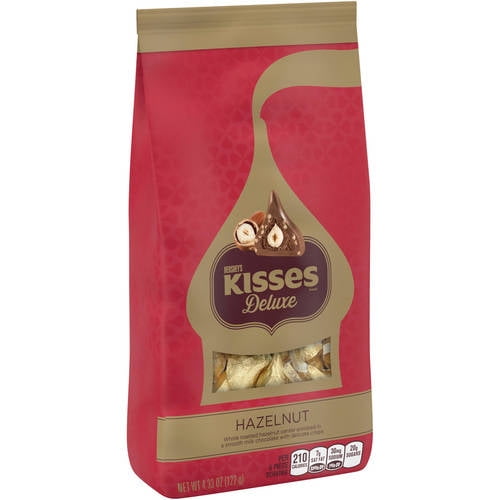 Hershey S Kisses Deluxe Milk Chocolate With Hazelnut Center Candy 4 33 Oz Walmart Com Walmart Com