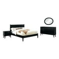 thumbnail image 2 of FOA Belkor 4pc Black Wood Bedroom Set-King + Nightstand + Dresser + Oval Mirror, 2 of 10