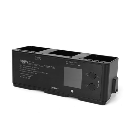 200W Triple Battery Charging Hub for DJI Air 3 - Bigcan Multi-Battery Charger Dock with LCD Display, PD Fast Charging, Safety Protection, Supports Up to 3 Batteries Simultaneously