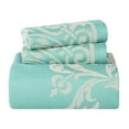 thumbnail image 2 of Superior Woven Jacquard Bedspread Set Full Size, 3-Piece Lightweight All Seasons Coverlet, Green, 2 of 9