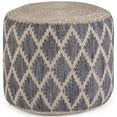thumbnail image 1 of Trent Home Pouf Rond Bohème en Jute Tressé Gris et Naturel, 1 of 9
