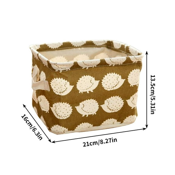 PPLoney Cotton Linen Storage Basket - Small Organizing Box with Handles for Clothes, Towels, Cosmetics, Jewelry, and Home Decor - Foldable and Easy to Clean