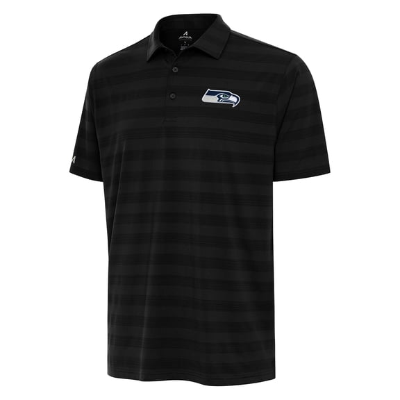 Men's Antigua Black Seattle Seahawks  Tunnel Polo