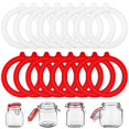 thumbnail image 1 of 16pcs Jar Seals Silicone Seals for Mason Jar Lids Replacement Sealing Rings Leak-Proof Rubber Jar Sealing Rings for Glass Clip Mason Jar Can (3 Colors), 1 of 11