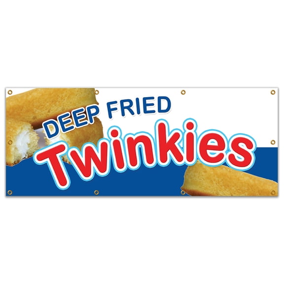 36"x96" DEEP FRIED TWINKIES BANNER SIGN  homemade fryed stick candy bar twinkie