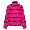 thumbnail image 6 of Jackets for Women Winter Coat Jackets Flannel Stand Collar Jacket(Black Mustache Pattern on Pink Background,Size:S-4XL), 6 of 7