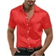 thumbnail image 2 of pstuiky Camisas de vestir de manga corta para hombre, Camisa informal de manga corta con solapa y botones de color liso para fiesta de baile para hombre camisetas de hombre l, 2 of 8