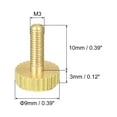 thumbnail image 2 of Knurled Thumb Screws, M3x10mm Flat Brass Bolts Grip Knobs Fasteners for Home, Electronic, Machine 5Pack, 2 of 5