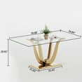 thumbnail image 4 of Ssline Rectangular Dining Table,Tempered Glass Top, Stainless Steel Base,for Dining Room, 4 of 8
