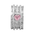 thumbnail image 1 of 5MM Heart Rose Quartz 925 Silver Meditation Anxiety Men Women Spinner Ring, 1 of 2
