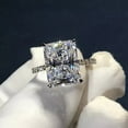 thumbnail image 2 of 3.89 TCW Radiant Cut Simulated Diamond Women's Engagement Ring 14k White Gold Plated Pure 925 Sterling Silver, 2 of 3