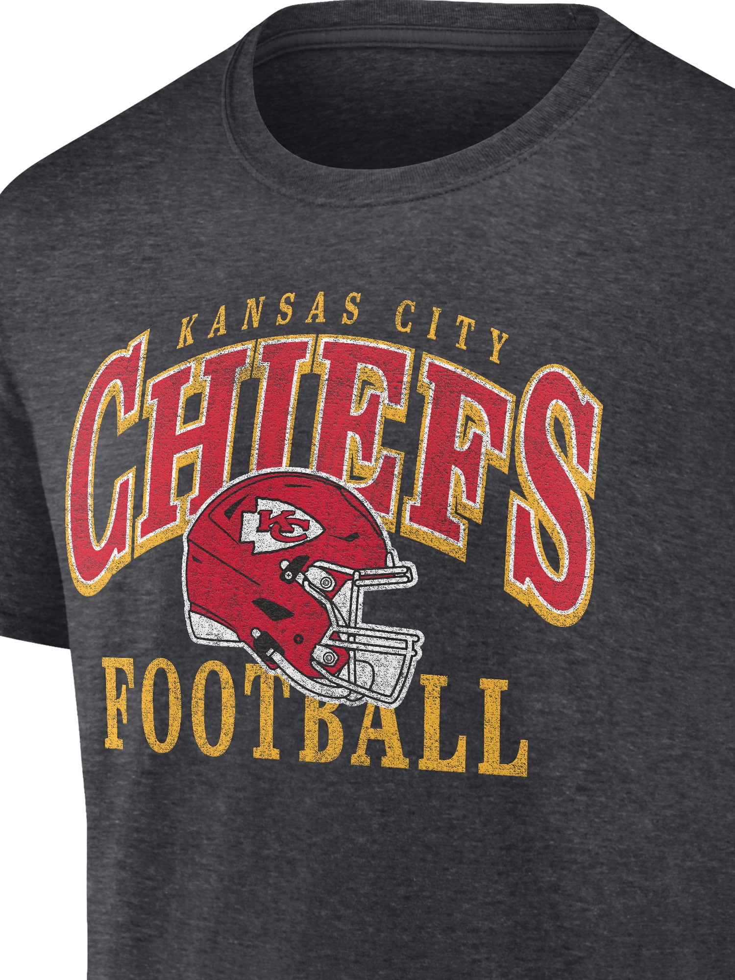NFL Kansas City Chiefs Men's Cotton Charcoal Heather Short Sleeve T-Shirt
