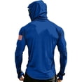 thumbnail image 4 of Zimjoy 4th of July Fishing Shirts for Men Patriotic America Flag Long Sleeve Shirt UPF 50+ UV Sun Protection Hoodie Tops Royal Blue XL, 4 of 5