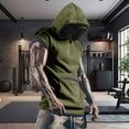 thumbnail image 2 of SXcggal Sport Shirts Mens Summer Fashion Leisure Sports Solid Color Hooded Sleeveless Vest Top Loose Handsome Soft Men's Sweatshirt, 2 of 7