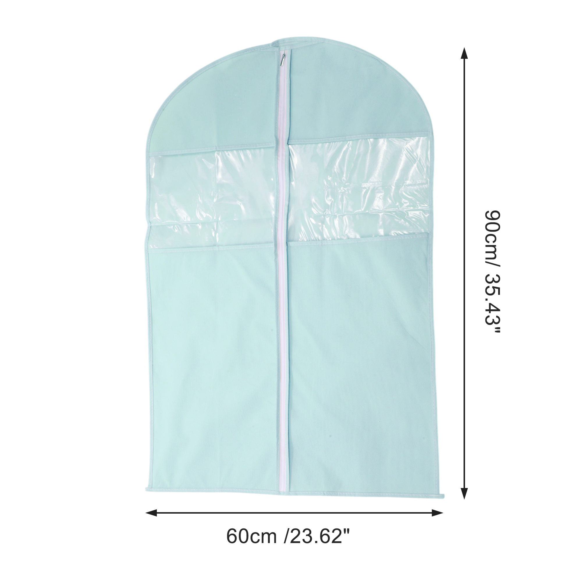 Unique Bargains 3 Pcs Dustproof Double Window Garment Bag Blue 35.43"x23.62"