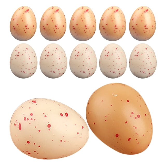 20 huevos de pájaro artificiales, cuencos con forma de huevo moteado, relleno para jarrones de Pascua, huevos de gallina artificiales para decoraciones de primavera y Pascua.