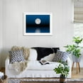 thumbnail image 3 of Beautiful Full Moon Against a Deep Blue Sky over the Ocean, Scenic Framed Art Print Wall Art, 3 of 5