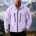 thumbnail image 5 of Agkizg Men's Fall Winter Ski Jackets Waterproof Windproof Coats, Solid Hooded Windbreaker Windproof Water Jacket Drawstring Zip Pockets Outdoor Hiking Mountaineering Coat, 5 of 7