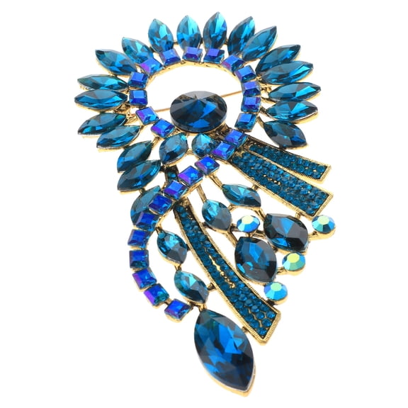Extra Large Crystal Flower Brooch